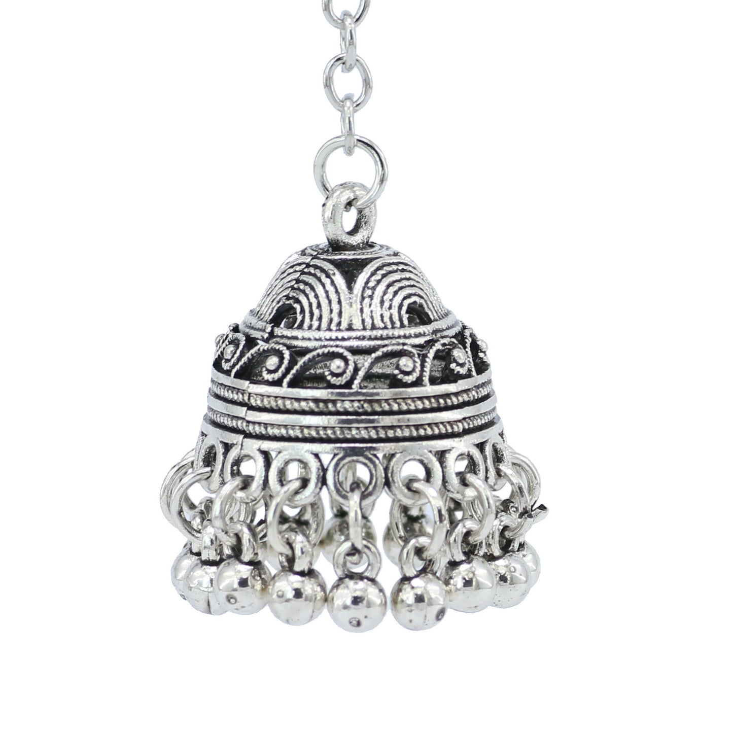 Indian Earrings Traditional Ethnic Bollywood Silver Oxidized Super Long Flower Jhumka Jhumki Jumka Earrings for Wowen - enjoyinshopping