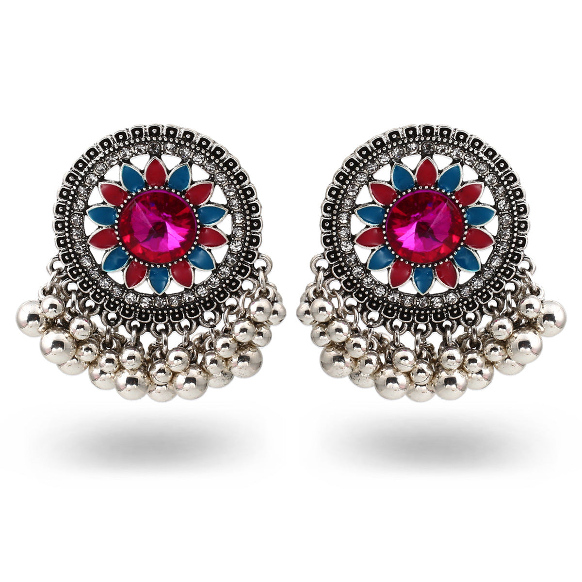 Indian Earrings Stud Earrings Gold Round Beaded Earrings for Wowen - enjoyinshopping