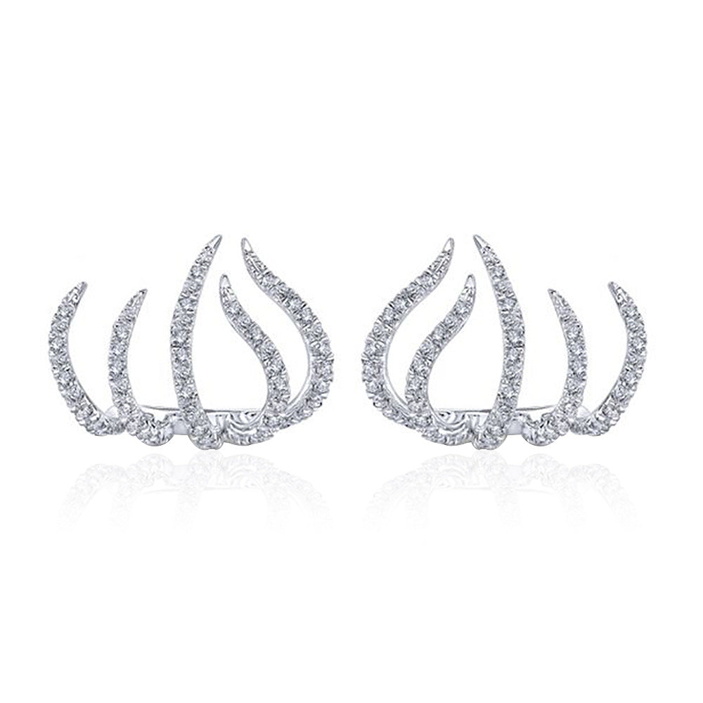 European and American Popular Exaggerated Special-Shaped Five-Claw Ear Clip Earrings