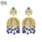 High-Quality Indian Style Earrings Bollywood Inlaid Zircon Luxury Jhumka Jhumki Jumka Earrings-Gold - enjoyinshopping