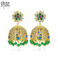 High-Quality Indian Style Earrings Bollywood Inlaid Zircon Luxury Jhumka Jhumki Jumka Earrings-Gold - enjoyinshopping
