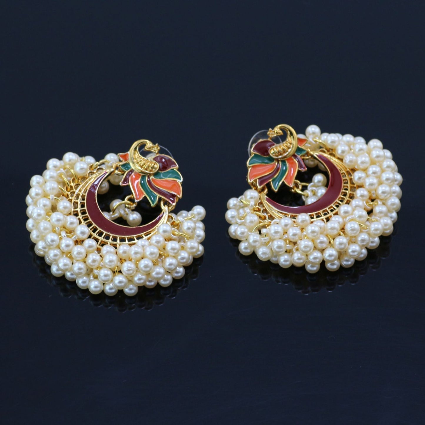 Indian Earrings Bohemian Peacock Pearl Earrings for Wowen - enjoyinshopping