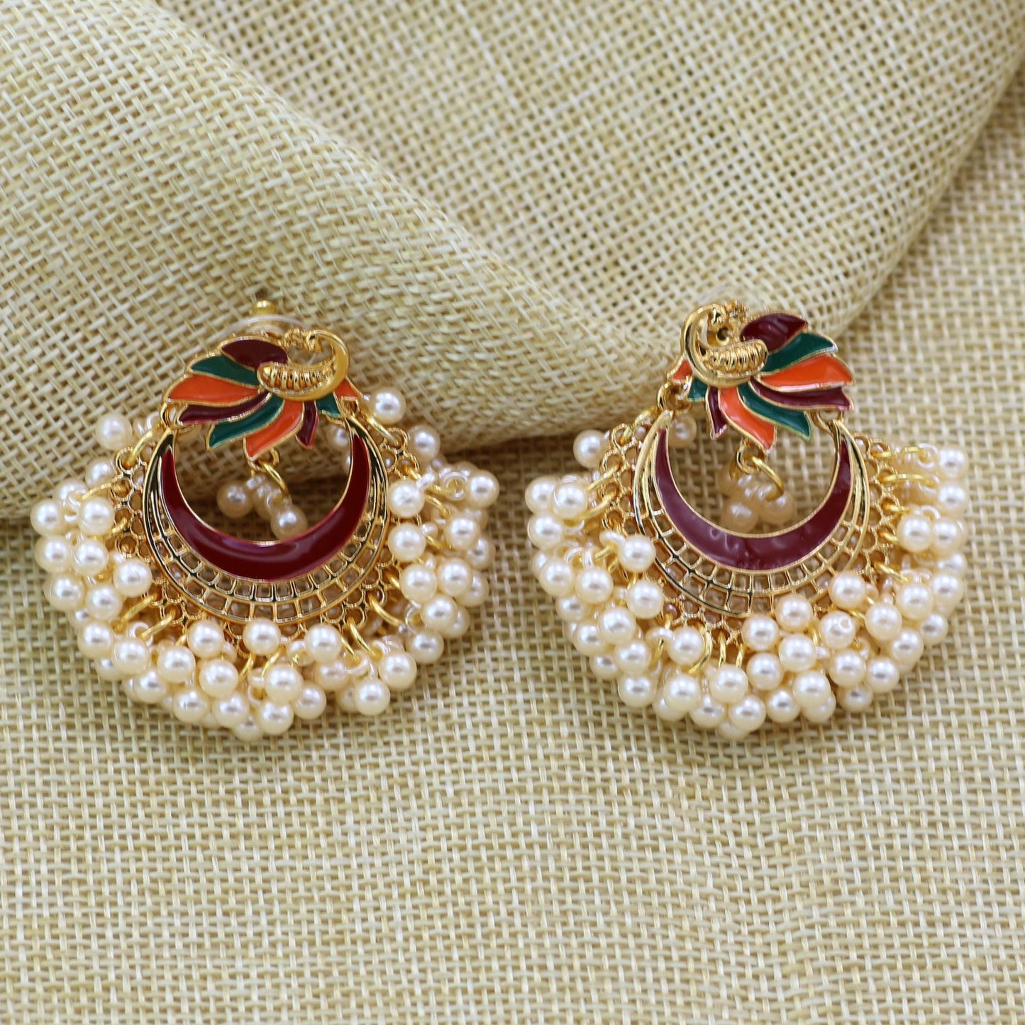 Indian Earrings Bohemian Peacock Pearl Earrings for Wowen - enjoyinshopping