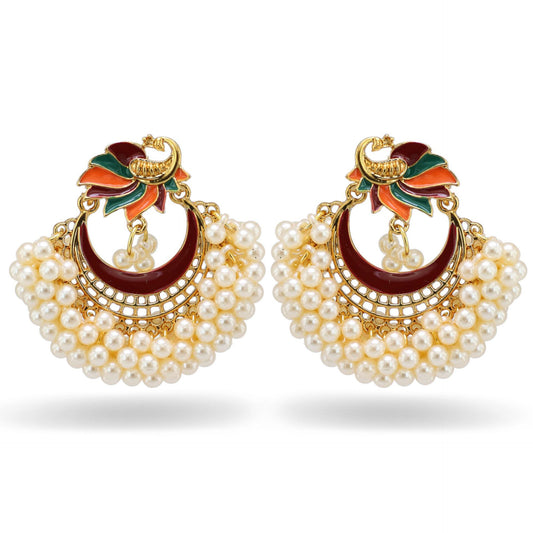 Indian Earrings Bohemian Peacock Pearl Earrings for Wowen - enjoyinshopping