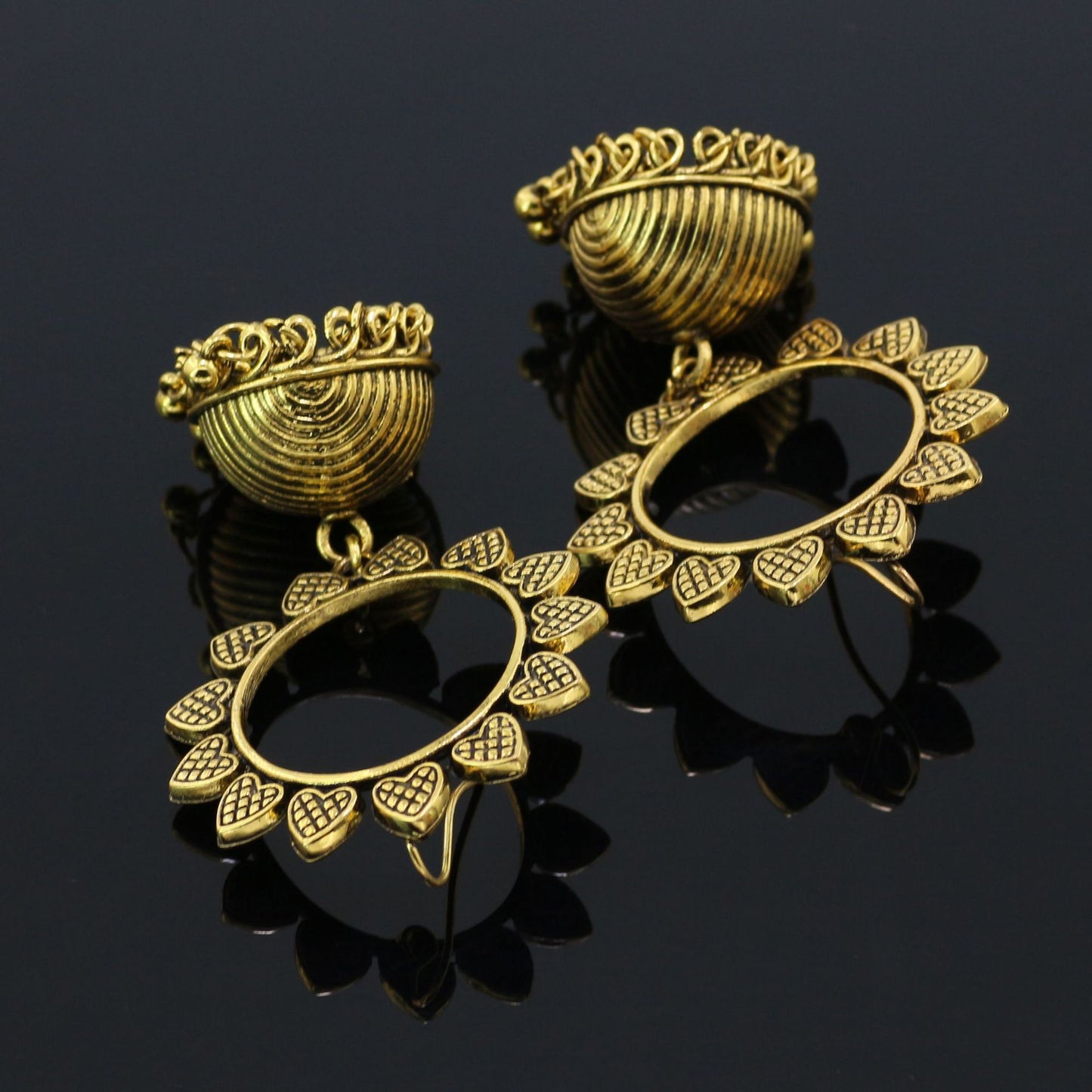 Indian Earrings Traditional Ethnic Bollywood Golden Oxidized Long Jhumka Jhumki Jumka Earrings for Wowen