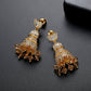 High-Quality Indian Style Earrings Bollywood Inlaid Zircon Paisley Shape Luxury Jhumka Jhumki Jumka Earrings-Gold - enjoyinshopping