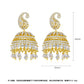 High-Quality Indian Style Earrings Bollywood Inlaid Zircon Luxury Jhumka Jhumki Jumka Earrings-Gold - enjoyinshopping