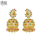 High-Quality Indian Style Earrings Bollywood Inlaid Zircon Luxury Jhumka Jhumki Jumka Earrings-Gold - enjoyinshopping