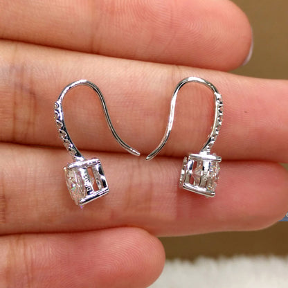 Hot Sale Simple Four-Claw Zircon Hook Earrings