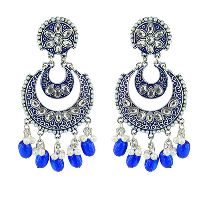 Indian Earrings Traditional Round Beaded Earrings Chandali for Wowen-Pink/Blue - enjoyinshopping