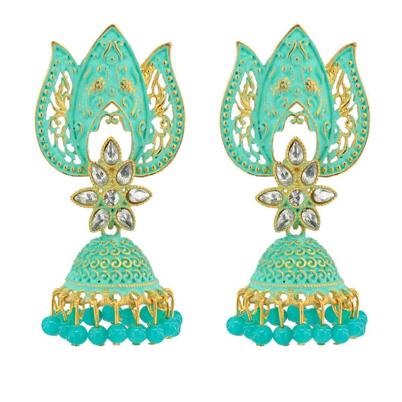 Indian Earrings Traditional Ethnic Bollywood PeacockJhumka Jhumki Jumka Earrings for Wowen - enjoyinshopping