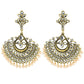 Indian Earrings Traditional Round Beaded Sector Shape Earrings Chandali for Wowen-Gold/Silver - enjoyinshopping