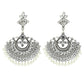 Indian Earrings Traditional Round Beaded Sector Shape Earrings Chandali for Wowen-Gold/Silver - enjoyinshopping