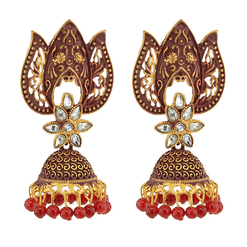 Indian Earrings Traditional Ethnic Bollywood PeacockJhumka Jhumki Jumka Earrings for Wowen - enjoyinshopping