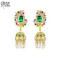 High-Quality Indian Style Earrings Bollywood Inlaid Zircon Paisley Shape Luxury Jhumka Jhumki Jumka Earrings-Gold - enjoyinshopping