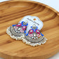 Indian Earrings Traditional Round Pearl Beaded Earrings Chandali for Wowen-Blue - enjoyinshopping