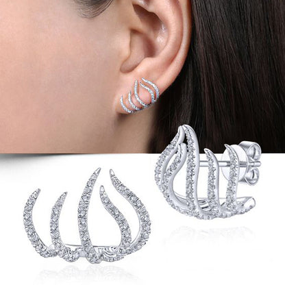 European and American Popular Exaggerated Special-Shaped Five-Claw Ear Clip Earrings