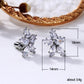 Elegant Shinny Five-Leaf Flower Zircon Stud Earrings For Women