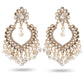 Indian Earrings Traditional Round Pearl Crystal Beaded Earrings Chandali for Wowen-Brown - enjoyinshopping