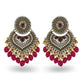 Indian Earrings Traditional Round Beaded Earrings Chandali for Wowen-Pink/Multicolor - enjoyinshopping