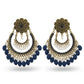 Indian Earrings Traditional Round Imitation Agate Beaded Earrings Chandali for Wowen-Brown