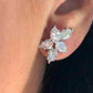 Elegant Shinny Five-Leaf Flower Zircon Stud Earrings For Women