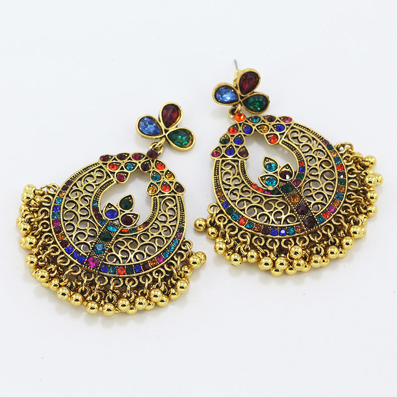 Indian Earrings Traditional Round Beaded Earrings Chandali for Wowen