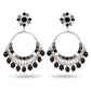 Indian Earrings Traditional Round Beaded Oil dripping Flower Earrings Chandali for Wowen-Red/Black - enjoyinshopping