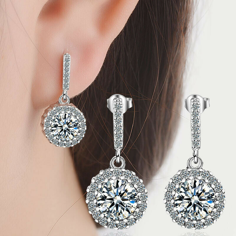 Rhinestone Geometric Round Zircon Women's Earrings