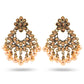 Indian Earrings Traditional Round Beaded Flower Earrings Chandali for Wowen-Gold/Silver