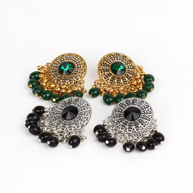 Indian Earrings Traditional Imitation Agate Beaded Small Stud Earrings