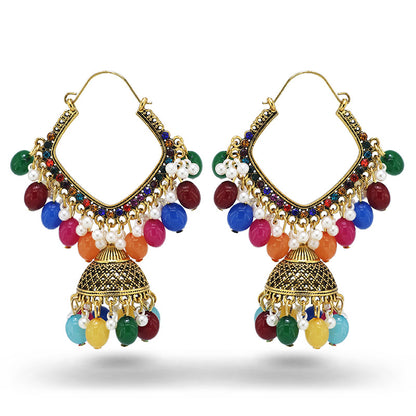 Indian Earrings Traditional Ethnic Bollywood Golden Oxidized Long Jhumka Jhumki Jumka Earrings for Wowen