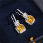 Popular Earrings for Bride Yellow Diamond Zircon Hook Earrings-Yellow