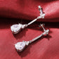 AAA White Zircon Pear Shaped Water Drop Earrings