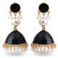 Indian Earrings Traditional Round Beaded Oil dripping Flower Earrings Chandali for Wowen-Black/Red - enjoyinshopping