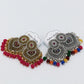 Indian Earrings Traditional Round Beaded Earrings Chandali for Wowen-Pink/Multicolor - enjoyinshopping