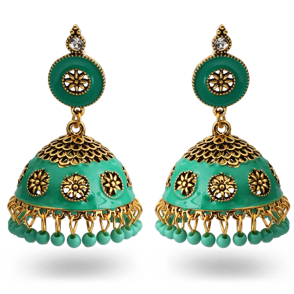 Indian Earrings Traditional Ethnic Bollywood Golden Oxidized Long Jhumka Jhumki Jumka Earrings for Wowen - enjoyinshopping