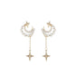 Trendy Moon Star Women's Earrings Inlaid Zirconium Dangle Earrings