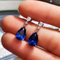 \European and AmericanElegant Pink Diamond Pear-Shaped Water Drop Earrings