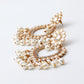 Indian Earrings Traditional Round Pearl Crystal Beaded Earrings Chandali for Wowen-Brown - enjoyinshopping