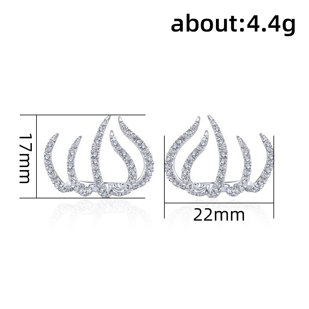 European and American Popular Exaggerated Special-Shaped Five-Claw Ear Clip Earrings