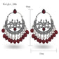Indian Earrings Traditional Round Beaded Phoenix Earrings Chandali for Wowen-Blue/Red