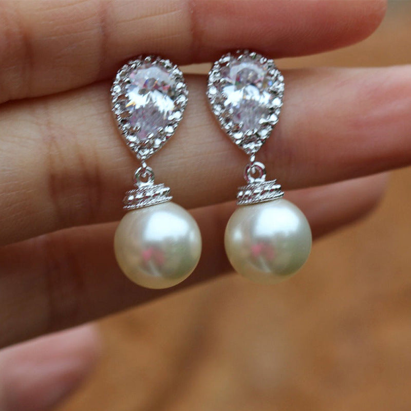 Faux Pearl Earrings Fashion Small Women's Stud Earrings